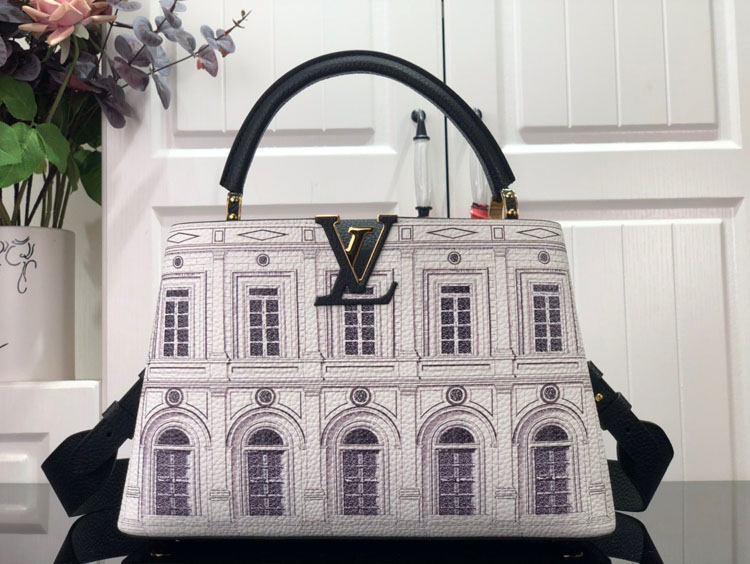 Louis Vuitto* x Fornasetti M59253 piero fornasetti architettura capucines bag