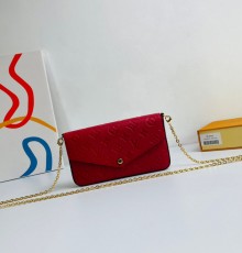 Louis Vuitto* M64099 Monogram Empreinte Pochette Felicie bag Red