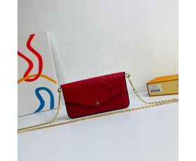 Louis Vuitto* M64099 Monogram Empreinte Pochette Felicie bag Red