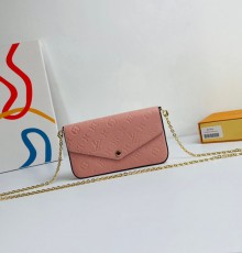 Louis Vuitto* M64064 Monogram Empreinte Pochette Felicie bag pink