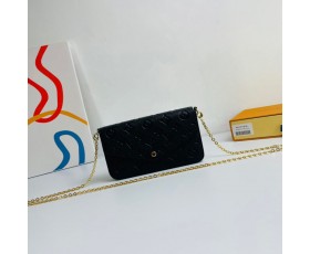Louis Vuitto* M64064 Monogram Empreinte Pochette Felicie bag black