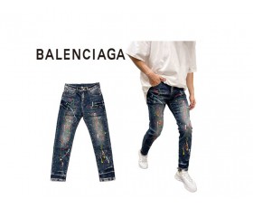 Balenciag* 0025 페인팅 바이커 청바지